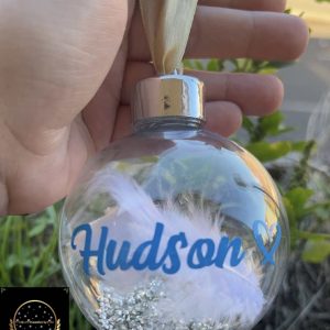 ✨ Angel Feather Memorial Bauble – Personalised Keepsake Ornament ✨